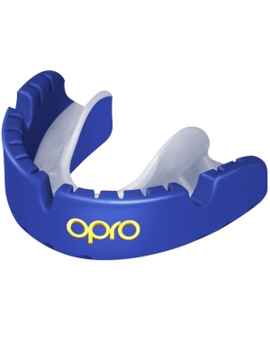 Opro Gold Competition Level Gumshield (Fixed Braces) - Blue/Pearl